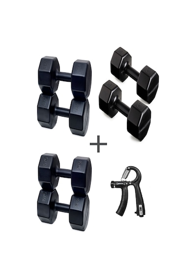 Ps Spor 3 Çift Dambıl Set 2 Kg + 6 Kg +10 Kg + Ayarlanabilir Sayaçlı El Yayı