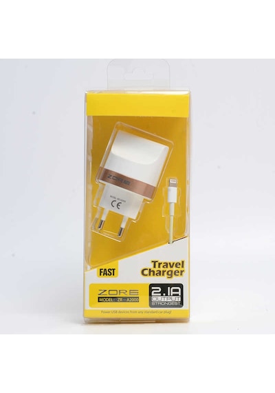 Zore Tiger 2000 Mah 2 İn 1 Lightning Ev Şarj Seti - Beyaz Beyaz