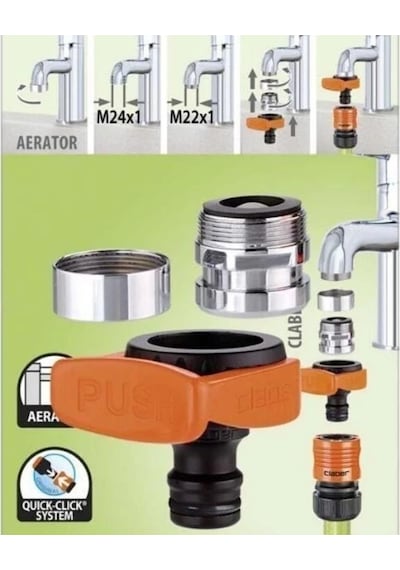 Claber Batarya Tipi Musluk Adaptörü 3/4'' Claber 8587 Diğer