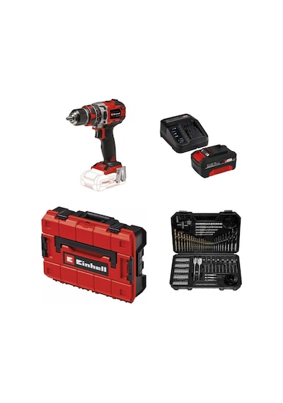 Einhell TP-CD 18/50 Li-I BL Solo Akülü Vidalama + 1 x 4 AH Akü Ve 103 Parça Uç Seti Çanta Dahil
