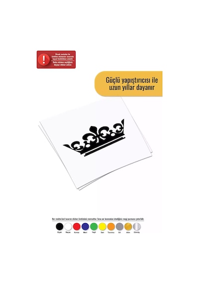 Kral Tacı - Araç, Oto, Laptop, Duvar Uyumlu Sticker 20 12 Cm