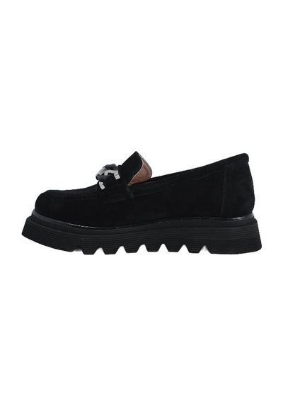Poletto Hakiki Deri Sıyah Loafer Düz 06 134 3-1961 Siyah