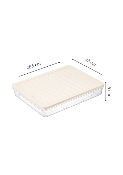 Bigmate 2'li Şeffaf Saklama Kabı 2x2,5 Lt Bgmt2225 Mikrodalga Buzdolabı Ve Dondurucu Uyumlu Düzenleyici Krem