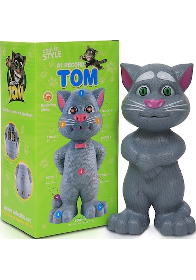Konuşan Kedi Tom Ses Kaydeden Müzikli 20 Cm