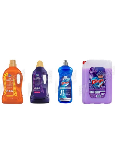 Bingo Giysi Şampuanı 4l + Giysi Şampuanı 3 L + Parlatıcı 400 Ml + Soft 4'lü Set Diğer