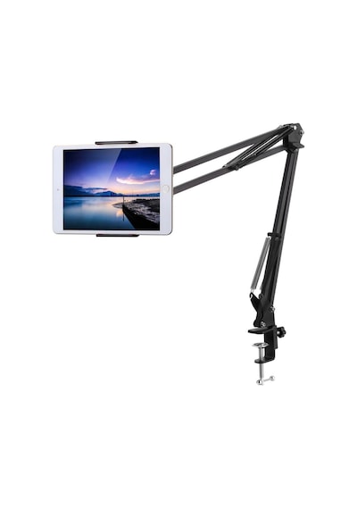 Telefon Tablet Masa Tutucu 6" 11" Esnek Uzun Kollu 360 Derece Her Şey Burada Siyah