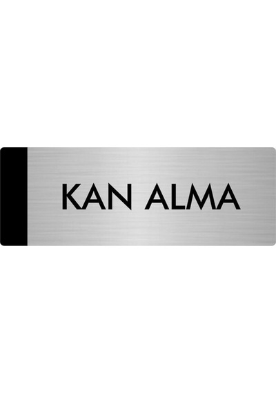 Metal Yönlendirme Levhası, Departman Kapı Isimliği Kan Alma 7x20 Cm Gümüş Renk