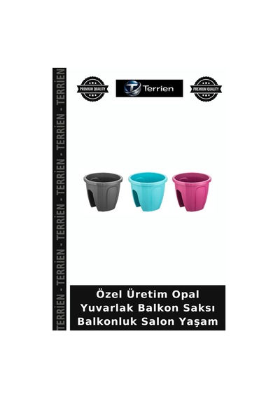 Özel Üretim Opal Yuvarlak Balkon Saksı Balkonluk Salon Yaşam