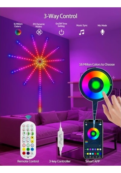 Rgb Firework Led Duvar Lambası