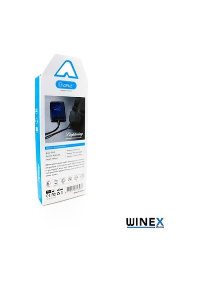 Winex Ax37 Gfz Lightning To 3.5Mm Aux Ses Kablosu Siyah