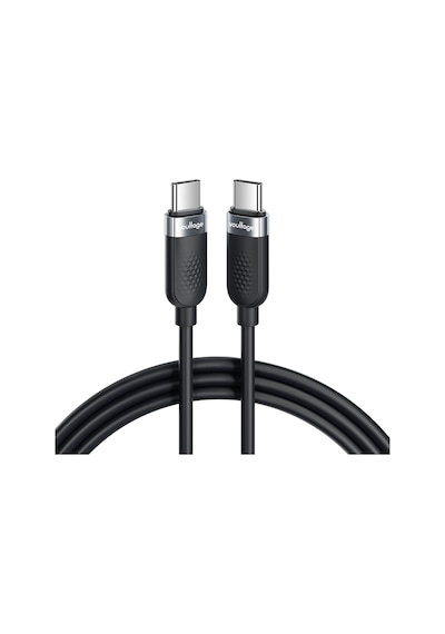 Usb-c To Usb-c Silikon Hızlı Şarj Ve Veri Kablosu, 60w Pd 480 Mbps, Yumuşak Ve Dolaşmaya Dirençli, Telefon Tablet Laptop Uyumlu, 1 Metre, Siyah