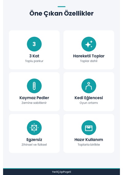 3 Katlı Kedi Oyuncağı - Toplu Döner Kule