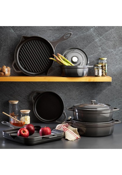 Schafer Guss Chef Döküm Basık Tencere 26 Cm 2 Parça-gri Belirtilmemiş