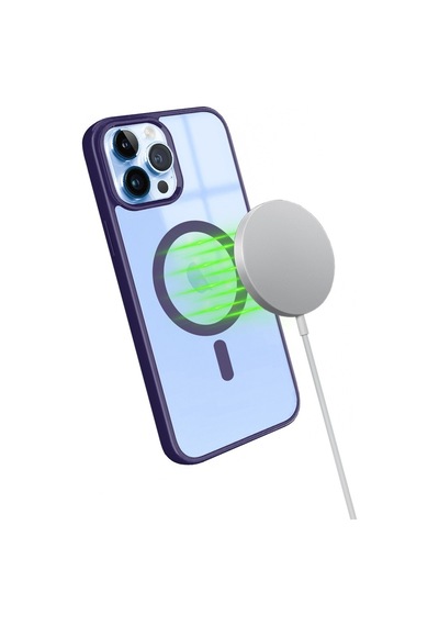 Apple  Uyumlu  iPhone 13 Pro Max Magsafe Özellikli Renkli Clear Case Kapak