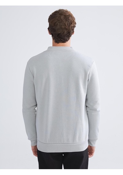 LC Waikiki Lc Waıkıkı Gri Kolej Yaka Erkek Kalın Fermuarlı Sweatshirt