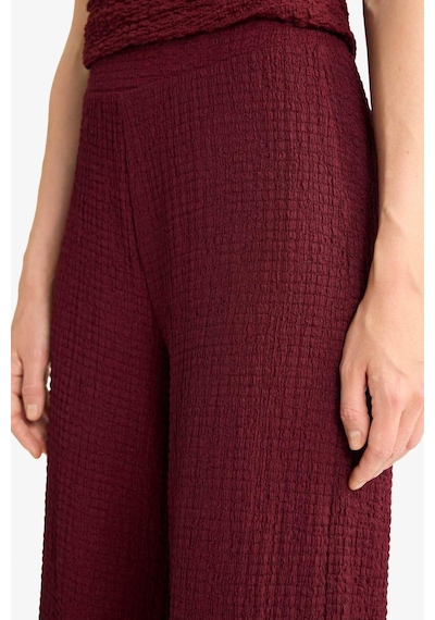Defacto Wide Leg Geniş Bol Paça Bürümcük Pantolon D3570ax25aubr237 Bordo