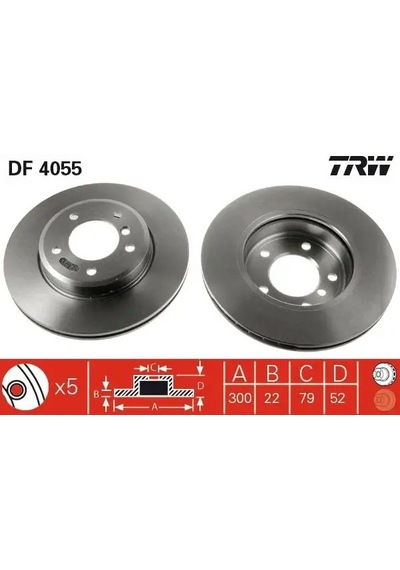 Bmw 320i E46 Fren Diski On 1998-2004 Trw Df4055 2adettir