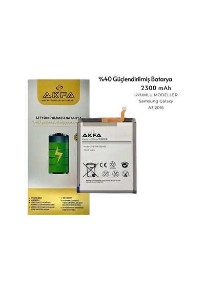 Samsung Sm A3 2016 Uyumlu Batarya %40 Güçlendirilmiş 2300 Mah Eb-ba310abe