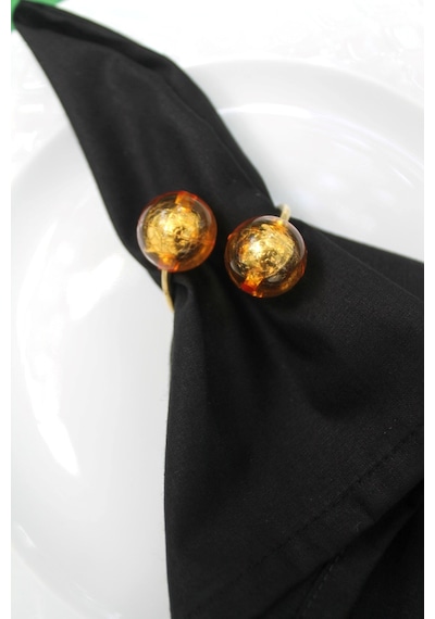 6 Adet Emtory Design Gold Metal Halkalı Peçete Yüzüğü -