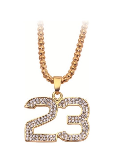 Lunarie 23 Numara İced Out Kolye 14k Gold Kararmaz Çelik Zirkon Altın