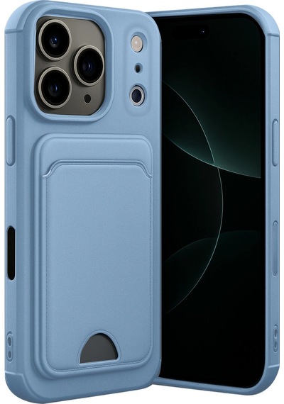 Apple, Uyumlu iPhone 17 Pro Max Kelvin Kartvizitli Silikon Mavi