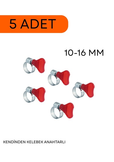 10-16 Mm Kendinden Kelebek Anahtarlı Hortum Kelepçesi
