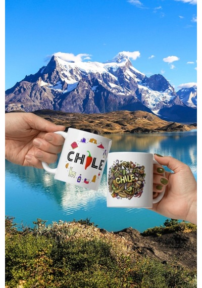 Şili Kupa Bardak 2 Adet Seyahat Hatıra Chile Mug
