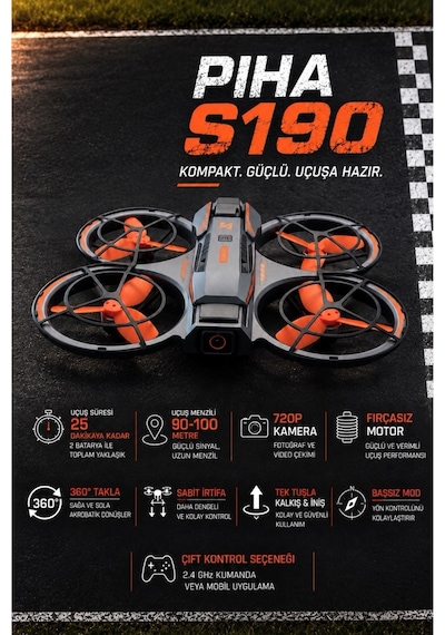 S190 Fırçasız Motor 2batarya&25dakika Uçuş 720p Çift Kamera Taşıma Çantalı Drone