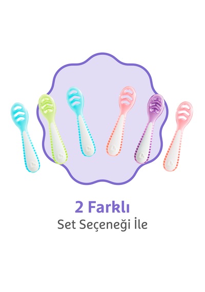 Munchkin Gentle Dip İlk Bebek Kaşığı 3'lü Set 4 Ay+ Aşamalı Beslenme Bpa İçermez Unisex Pembe-mor Mor - Pembe
