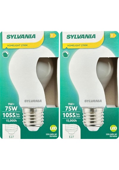 2 Adet Sylvania 9w 75w 2700k Sarı Işık Dim Edilebilir E27 Duylu Kalın Duy Soft Led Ampul