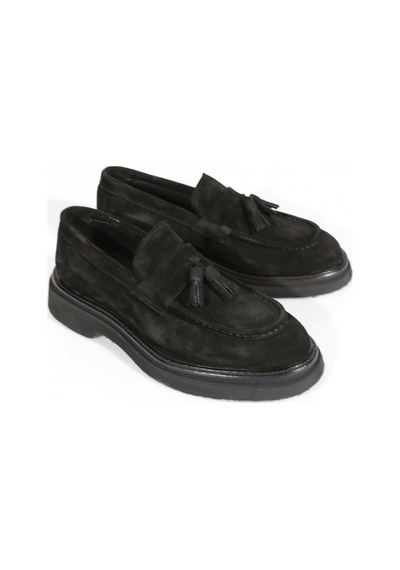 Dgn 2136 Erkek Loafer Ayakkabi Siyah Süet