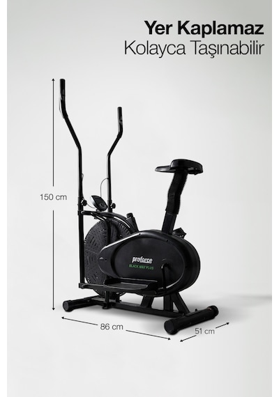 Proforce Manyetik Eliptik Fitness Bisikleti Blackway Siyah