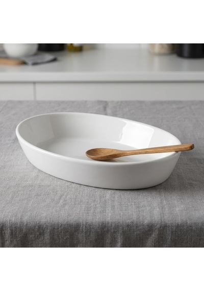 Porselen Büyük Kayık Tabak 23 14 Cm, Beyaz Oval Servis Ve Sunum Tabağı, Yükseltilmiş Kenarlı Kahvaltılık, S Diğer