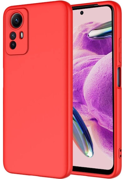 Redmi Note 12s İçi Kadife Dolgulu Şık Candy Lansman Silikon Kılıf Kirmizi