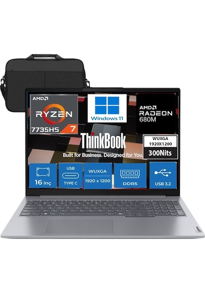 Lenovo ThinkBook 16 G7 Arp 21MW002CTR14 R7-7735HS 32 GB 2 TB SSD 16" W11H Dizüstü Bilgisayar