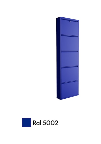 Evdemo Kilitli 5 Kapaklı Metal Ayakkabılık Lacivert