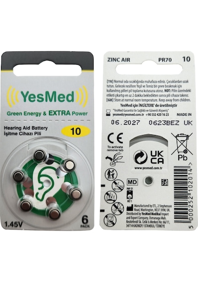 Yesmed Extra Power 10 Numara Pil 5 Paket X 6 Adet 30 Adet P...