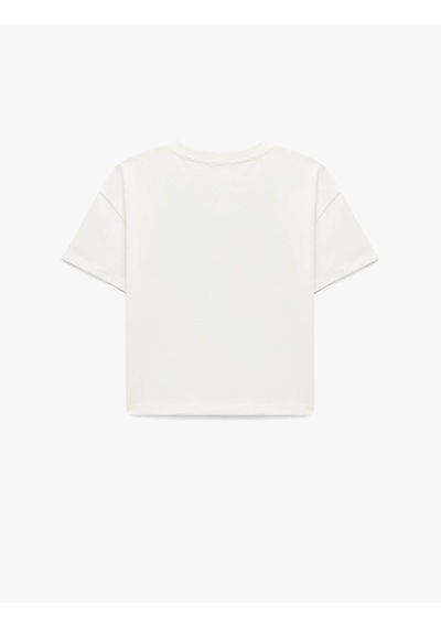 Koton Kedi Baskılı Ekru Kız Çocuk T-shirt 6skg10585ak