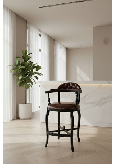 Majesta Classic Ahşap Bar Sandalyesi Siyah