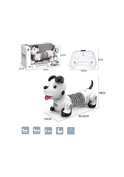 Uzaktan Kumandalı Işıklı Ve Sesli Sevimli Akıllı Köpek Gl-777-60 Beyaz