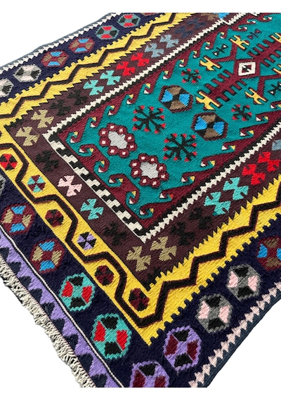 El Dokuma Sıfır Kilim Seccade 100x190 Renkli %100 Kilim  Teşhir Ürün