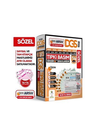 2026 DGS SÖZEL (Söz) ÖSYM Çıkmış Soru Tıpkı Basım 14lü Deneme Kitapçığı Türkiye Geneli Çözümlü