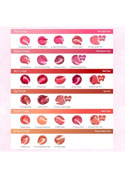 Yapışkanlık Hissi Vermeyen Yoğun Işıltılı Tint Crystal Glam Tint 16 Luxury Mauve Ruby Çok Renkli