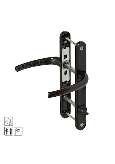 Pimapen Pvc Alüminyum Çift Taraflı Metal Kapı Kolu Wc Siyah