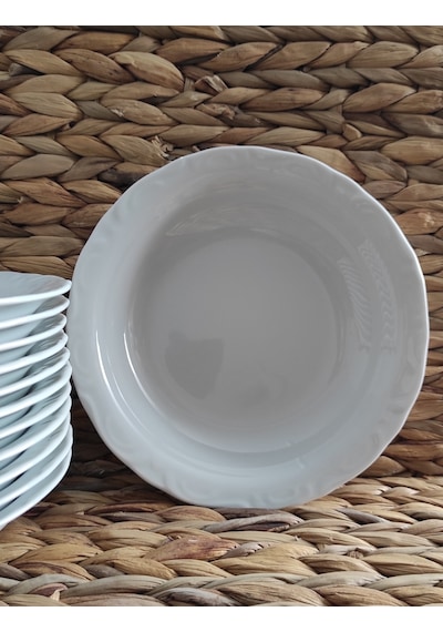 Porland Porselen Anadolu Beyazı 17 Cm 12 Adet Küçük Çukur Tabak