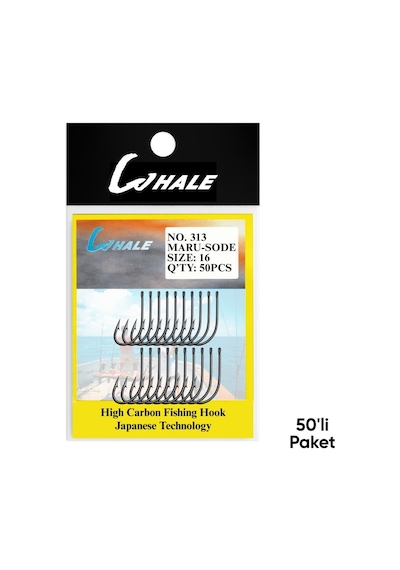 Olta İğnesi - Whale - Maru Sode - Nikel - No: 16 50'li Paket