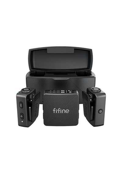 Fifine M9 Kablosuz Yaka Mikrofon Seti - 2 Kişilik Mikrofon Kamera Seti