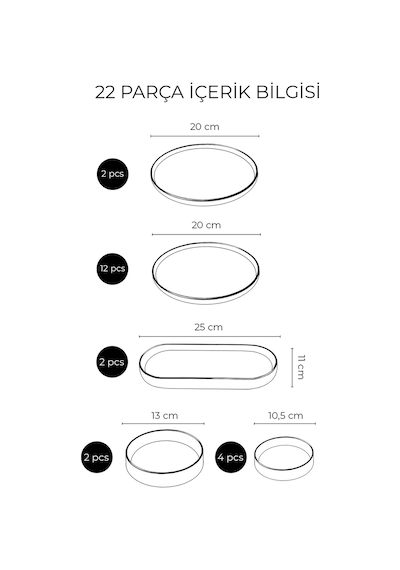 22 Parça 12 Kişilik Greentree Stackable Kahvaltı Takımı - Lüx Kahvaltılık Sunum Seti Tabağı Yeşil