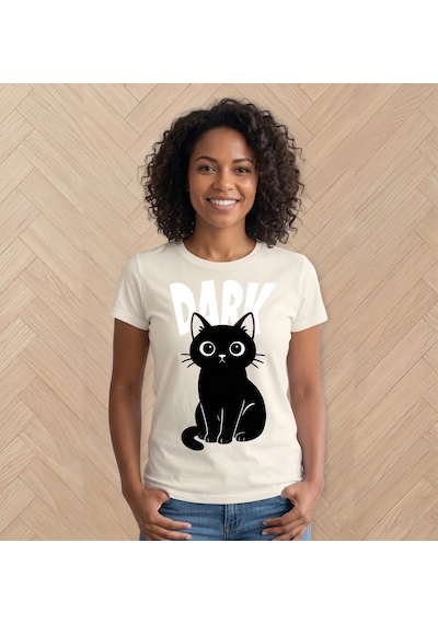Siyah Kedi Ütü İle Uygulanabilen Dtf Tekstil Baskı