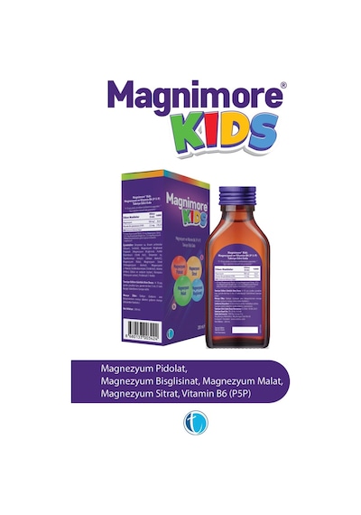 Kids Magnezyum 200 Ml Pidolat Bisglisinat Sitrat Malat Vitamin B6 P5p